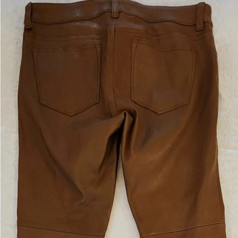 LUXURIOUSLY SOFT Lauren Ralph Lauren Leather Caramel Women's Pants, Size 12 - Picture 3 of 6